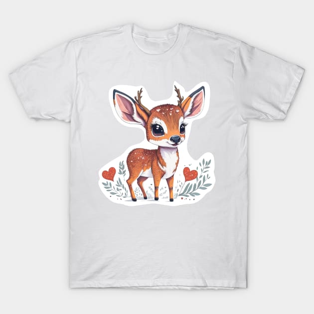 Minimal Cute Baby Deer T-Shirt by Imagination Gallery